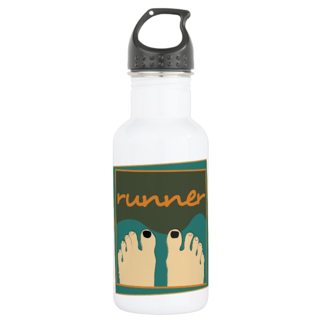 Läufer-Zehen Trinkflasche (Vorderseite)