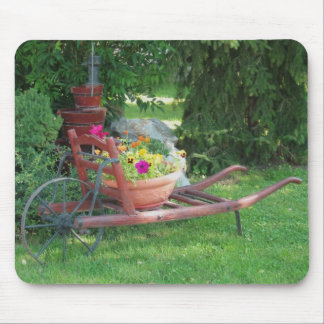 Laufkatze mit Blumen Mousepad