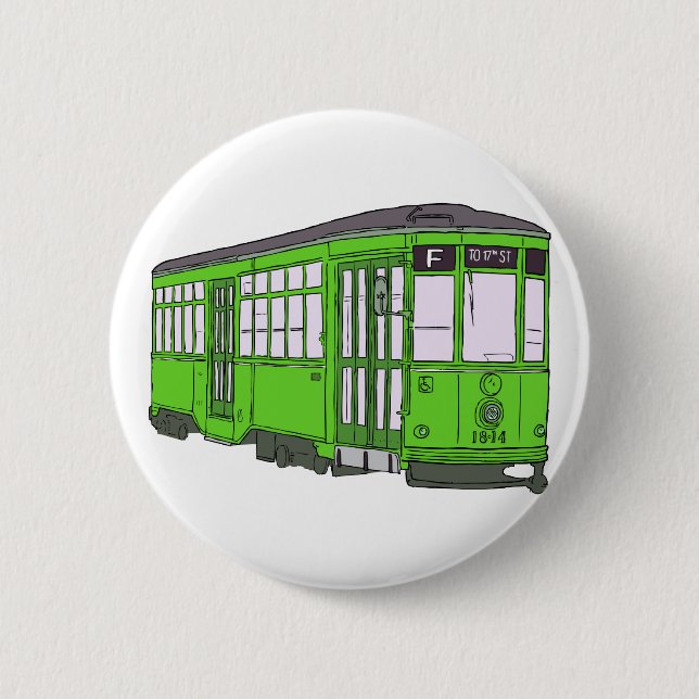 Laufkatze-Oberleitungsbusstreetcar-Tram Trolleycar Button (Vorderseite)