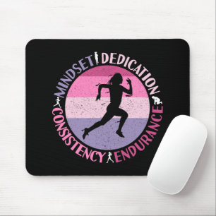 Laufmentalität - Zitat über Ausdauer für Mädchen Mousepad