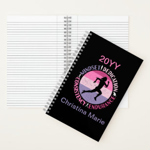 Laufmentalität - Zitat über Ausdauer für Mädchen, Notizbuch