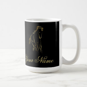 Laufpferd in Goldfarbe Kaffeetasse