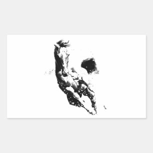 Laufpferd Rechteckiger Aufkleber