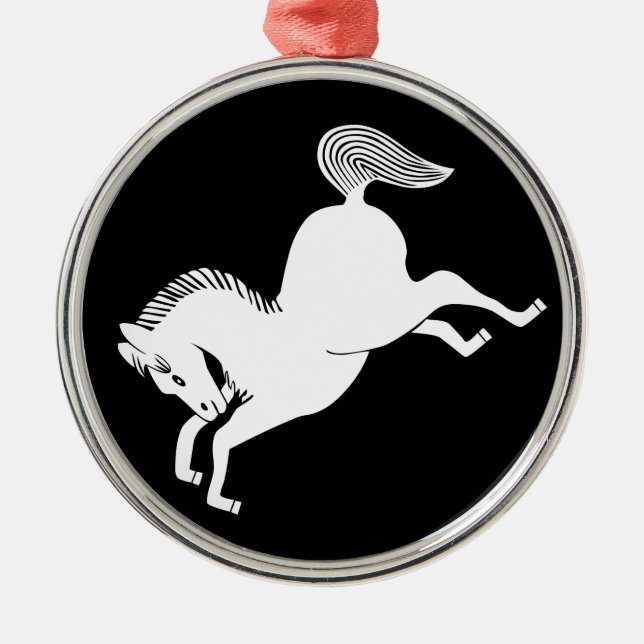 Laufpferd Silbernes Ornament (Vorne)