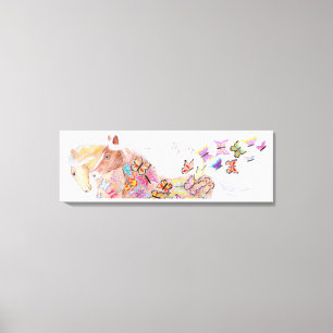 Laufpferde und Schmetterlinge Leinwanddruck