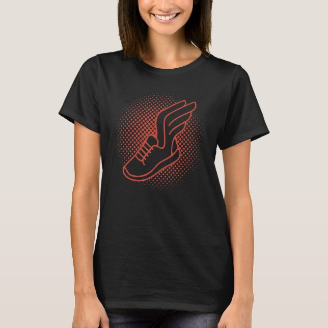 Laufschuhe mit Gleis- und Feldflügel, die Mar spri T-Shirt (Vorderseite)