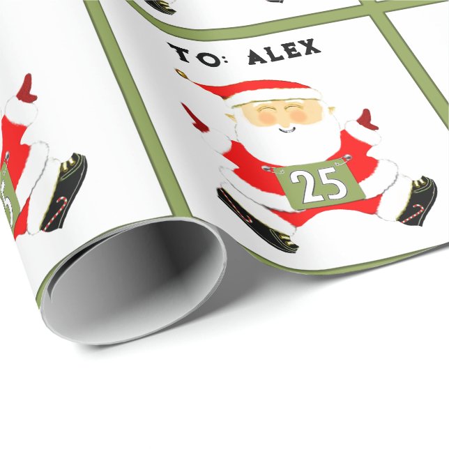 Laufspur und Weihnachten Geschenkpapier (Rolleneckpunkt)