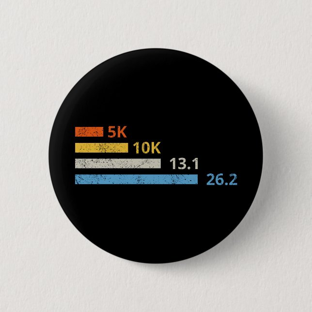 Laufstrecken I - 5K 10K 13,1 26,2 Marathonläufer Button (Vorderseite)