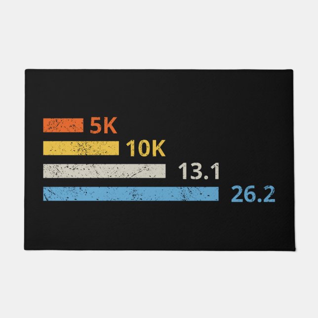 Laufstrecken I - 5K 10K 13,1 26,2 Marathonläufer Fußmatte (Vorderseite)