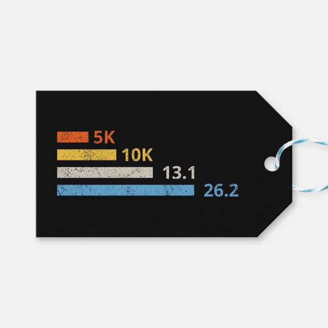 Laufstrecken I - 5K 10K 13,1 26,2 Marathonläufer Geschenkanhänger (Vorderseite (Horizontal))