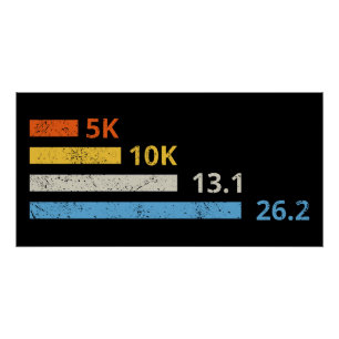 Laufstrecken I - 5K 10K 13,1 26,2 Marathonläufer Poster