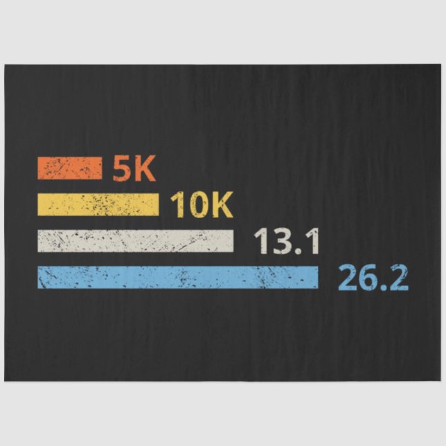 Laufstrecken I - 5K 10K 13,1 26,2 Marathonläufer Seidenpapier (Vorderseite)