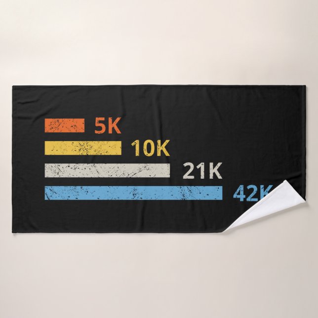 Laufstrecken II - 5K 10K 21K 42K Marathoner Badhandtuch Set (Badehandtuch)