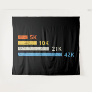 Laufstrecken II - 5K 10K 21K 42K Marathoner Wandteppich