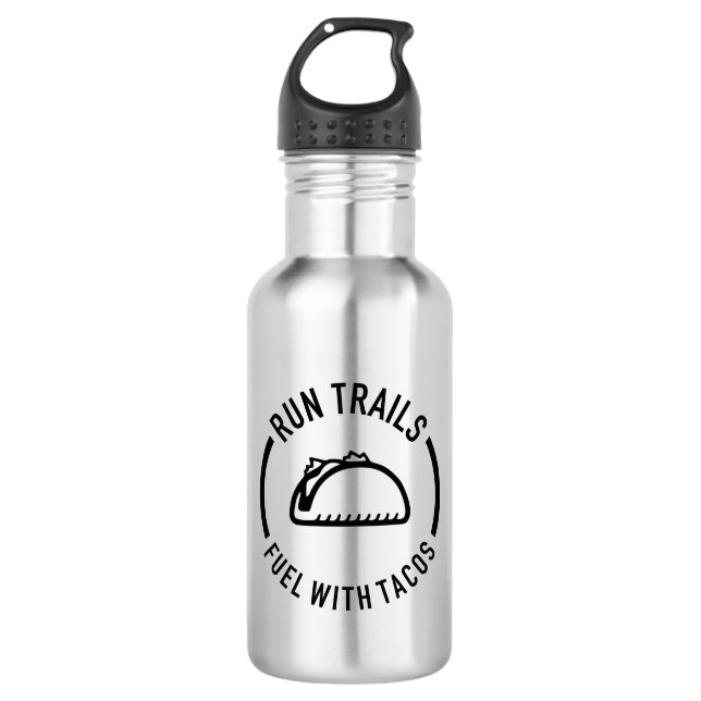 Laufstrecken mit Tacos Edelstahlflasche (Vorderseite)