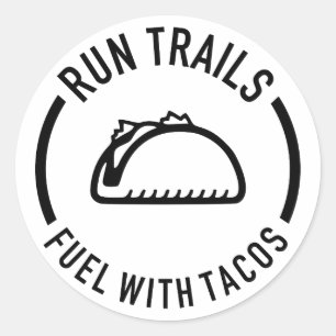 Laufstrecken mit Tacos Runder Aufkleber