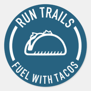 Laufstrecken mit Tacos Runder Aufkleber