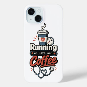 Läuft auf Fürsorge und Kaffee   Lustiges Krankensc Case-Mate iPhone Hülle