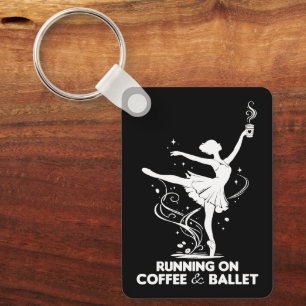 Läuft auf Kaffee und Ballett Lustiger Tanzlehrer T Schlüsselanhänger