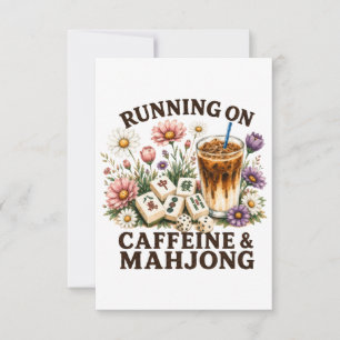 Läuft auf Koffein & Mahjong RSVP Karte