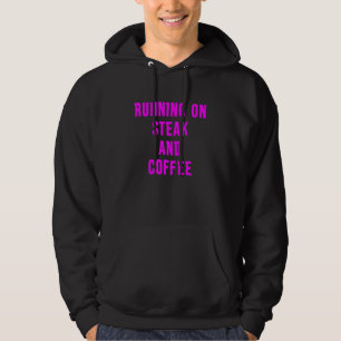 Läuft auf Steak und Kaffee Lustiges Keto Carnivor Hoodie