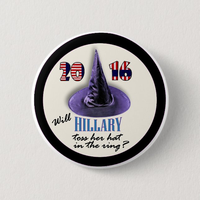 Läuft Hillary im Jahre 2016? Button (Vorderseite)