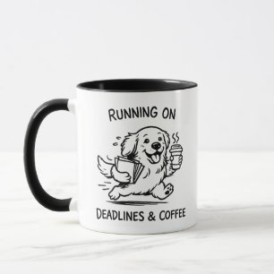 Läuft nach Terminen und Kaffee Lustiger Hunde Lieb Tasse