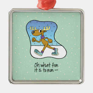 Laufübung Rentier Weihnachten Silbernes Ornament