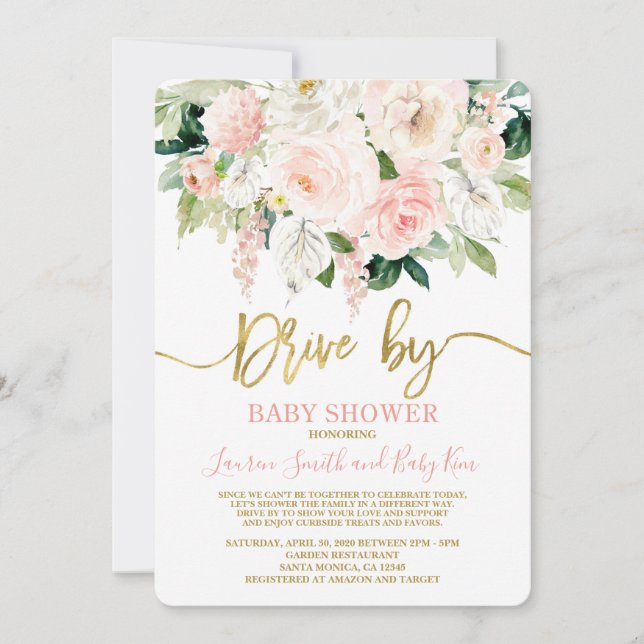 Laufwerk durch Babydusche Einladung (Vorderseite)