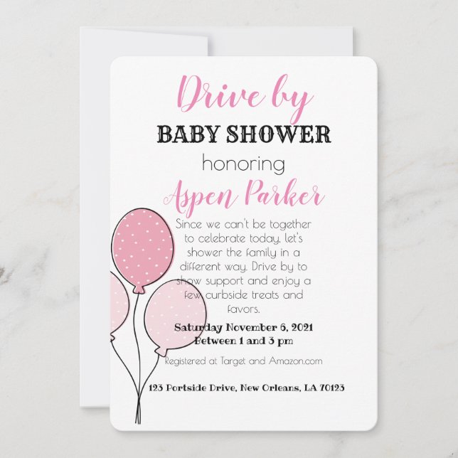 Laufwerk durch Babydusche Einladung (Vorderseite)