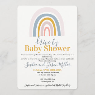 Laufwerk von Boho Rainbow Baby Einladungskarte