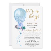 Laufwerk von Floral Balloon Blue Glitzer Baby Show