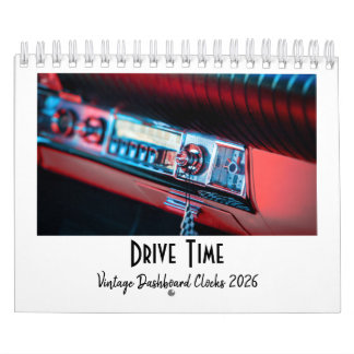 Laufwerksdauer: Vintager Dashboard-Uhrenkalender 2 Kalender