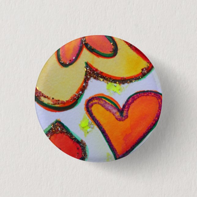 Laugh Hearden Garden Art Buttons oder Lapel Pins (Vorderseite)