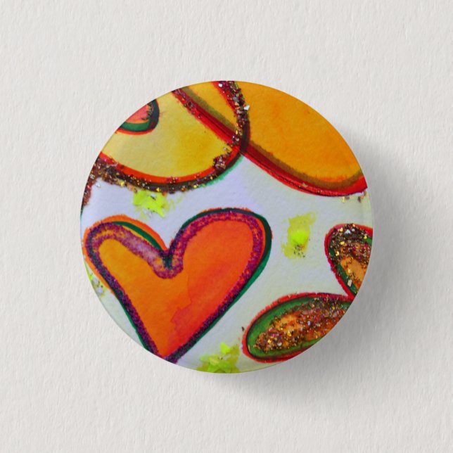 Laugh Hearden Garden Art Buttons oder Lapel Pins (Vorderseite)