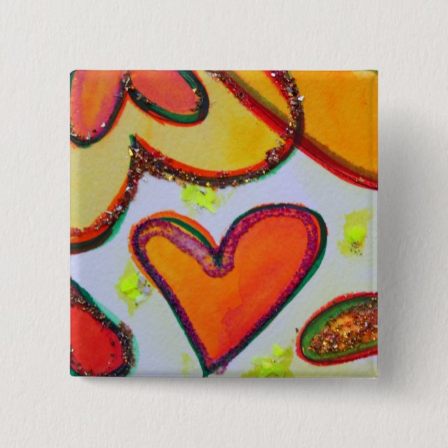 Laugh Hearden Garden Art Buttons oder Lapel Pins (Vorderseite)