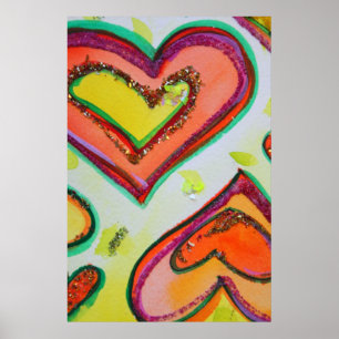 Laugh Hearts Art Poster Print