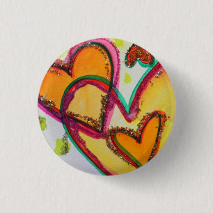 Laugh Hearts Connect Art Buttons oder Lapel Pins