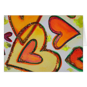 Laugh Hearts Crossing Cartes de voeux et carte de 