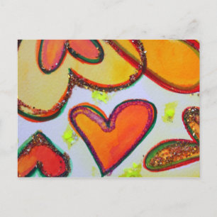 Laugh Hearts Garden Postcard Postkarte