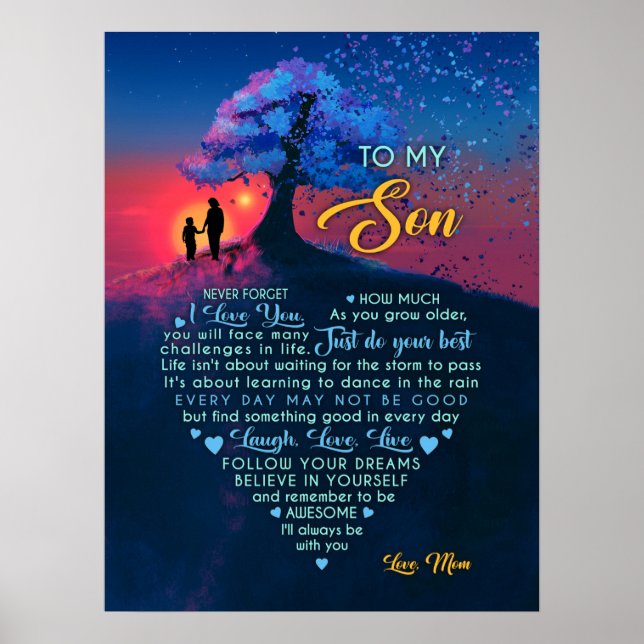 LAUGH, LIEBE, LEBEN - ZU MEINEM SOHN - MAMA POSTER (Vorne)