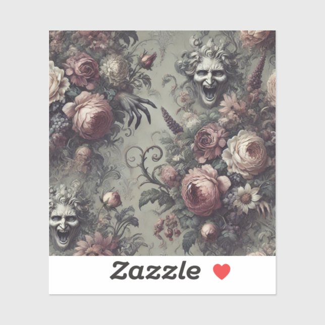 Laugh Lines - Gothic Floral Aufkleber (Blatt)