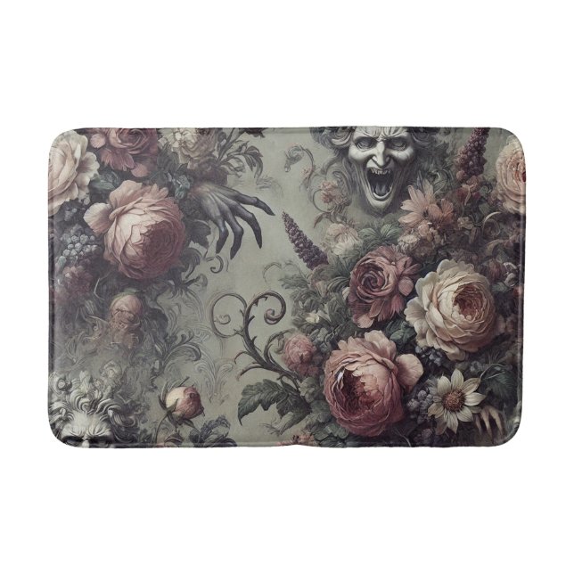 Laugh Lines - Gothic Floral Badematte (Vorderseite)