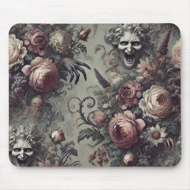 Laugh Lines - Gothic Floral Mousepad (Vorne)