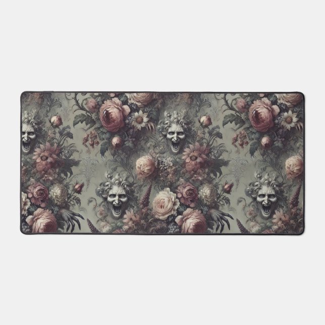 Laugh Lines - Gothic Floral Schreibtischunterlage (Vorderseite)