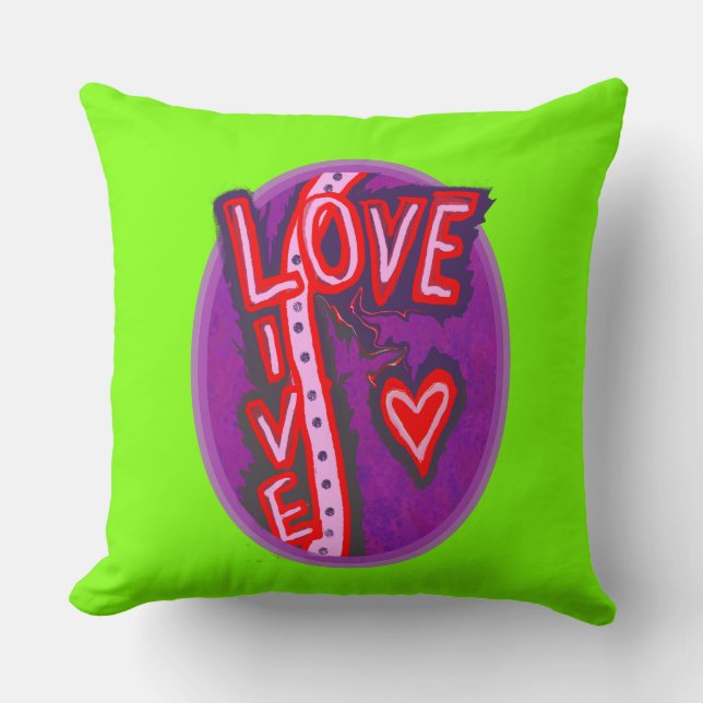 Laugh, Live Liebe Topografie Kissen (Vorderseite)