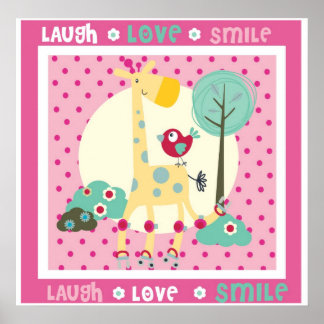 laugh, love, smile wall decor poster