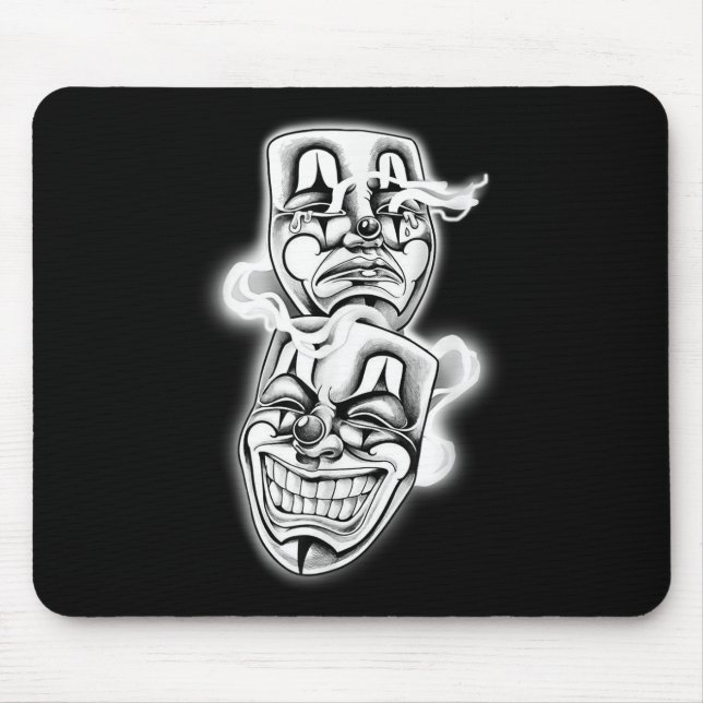 Laugh Now Cry Spater Chicano Tattoo Flash Mousepad (Vorne)