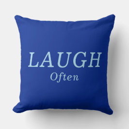 "LAUGH Oft" Cobalt & Blue Förderung Kissen