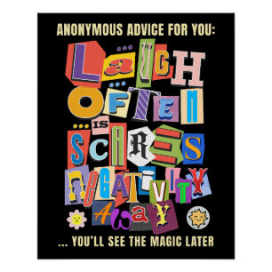 Laugh Oft - Positives Typografie Zitat Design Poster